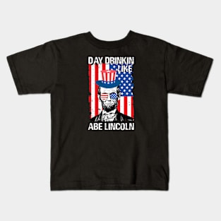 Day Drinkin Like Abe Lincoln Kids T-Shirt